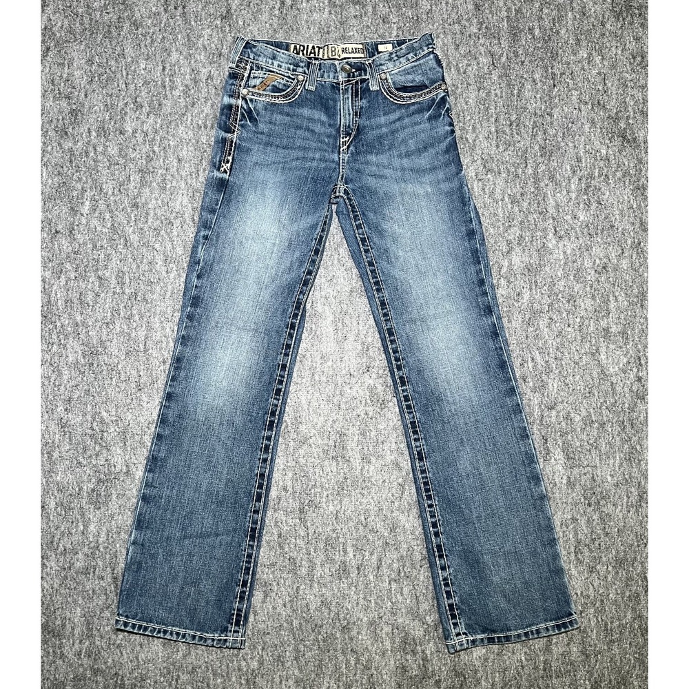 Ariat B4 Relaxed Fit Boys Size 14 Bootcut Blue Jeans Western Medium Wash 27x31